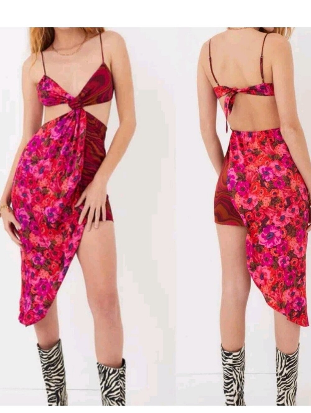 New For Love & Lemons RITA MIDI DRESS small NWT
